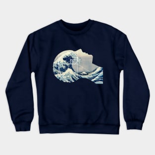 Great Wave, Hokusai Meets Fibonacci in My Head Crewneck Sweatshirt